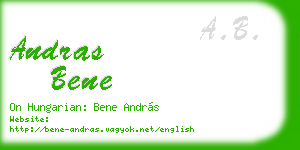 andras bene business card